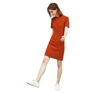 MM Lafleur Hayden Geo Micro-knit Dress In Orange M